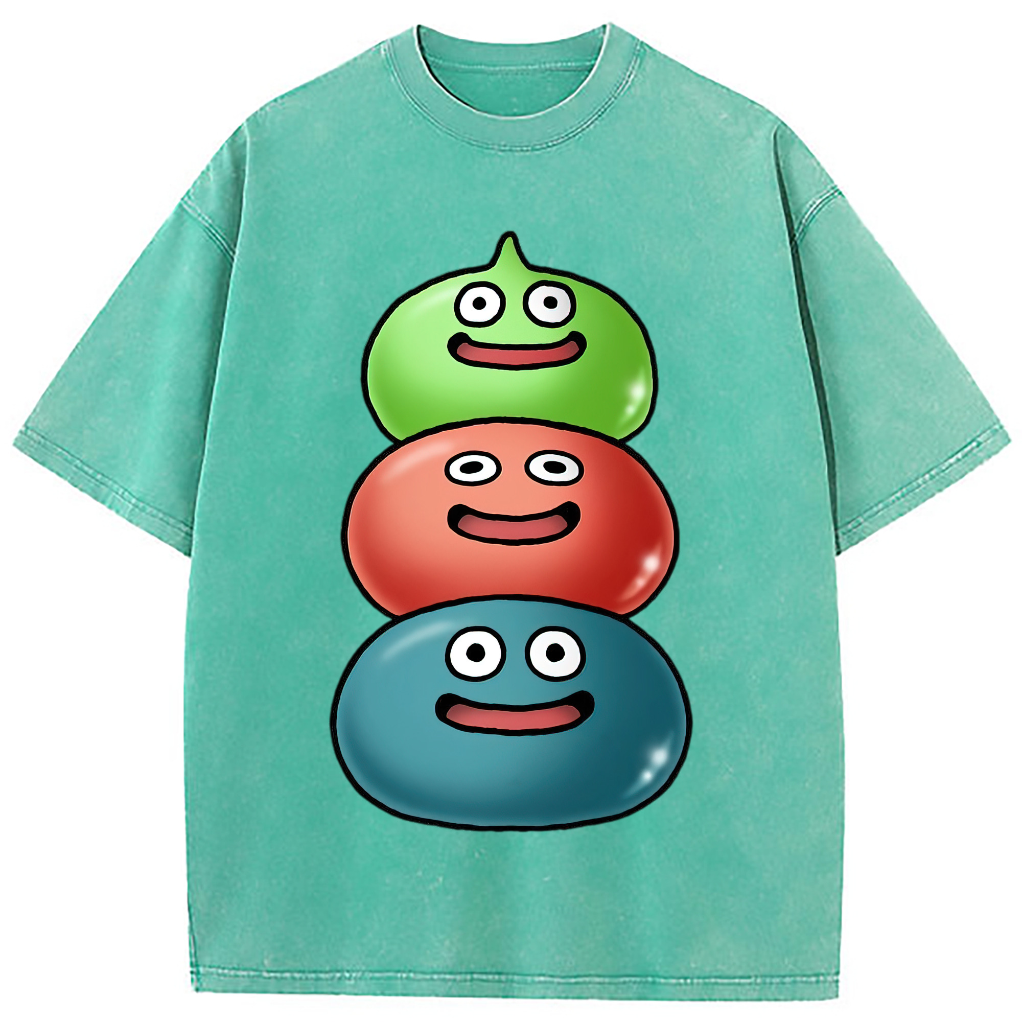 （画像用） ドラゴンクエスト Doragon Kuesuto Dragon Quest 綿100% ヴィンテージ風 半袖Tシャツ（フロントプリント）